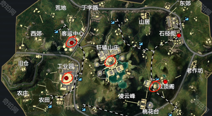 《和平精英》烽火荣都四个密码箱位置一览2