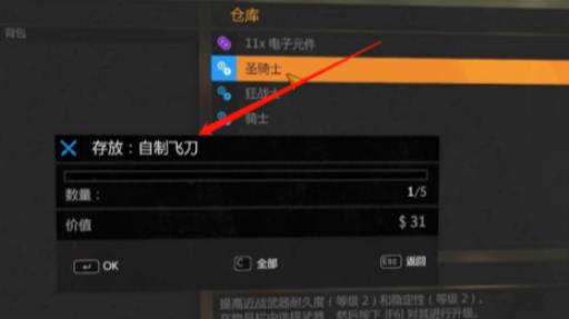 消逝的光芒子弹不能放仓库嘛?3
