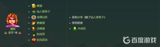 星露谷物语各人物喜欢的东西是什么?28