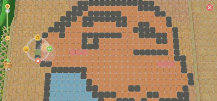 摩尔庄园地砖怎么铺不同形状1